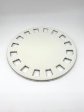 White Ceramic Deviled Egg Platter Serving Tray 12 Slot Appetizer Dish Round
